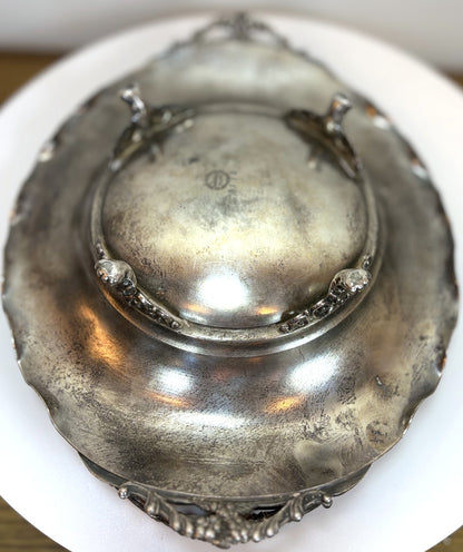 Antique Quadruple-Plated Van Bergh Bridal Basket Model #1110 - Van Bergh Victorian Era Vintage Bride Basket