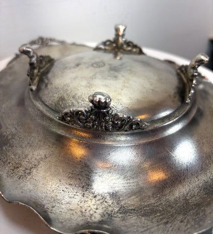 Antique Quadruple-Plated Van Bergh Bridal Basket Model #1110 - Van Bergh Victorian Era Vintage Bride Basket