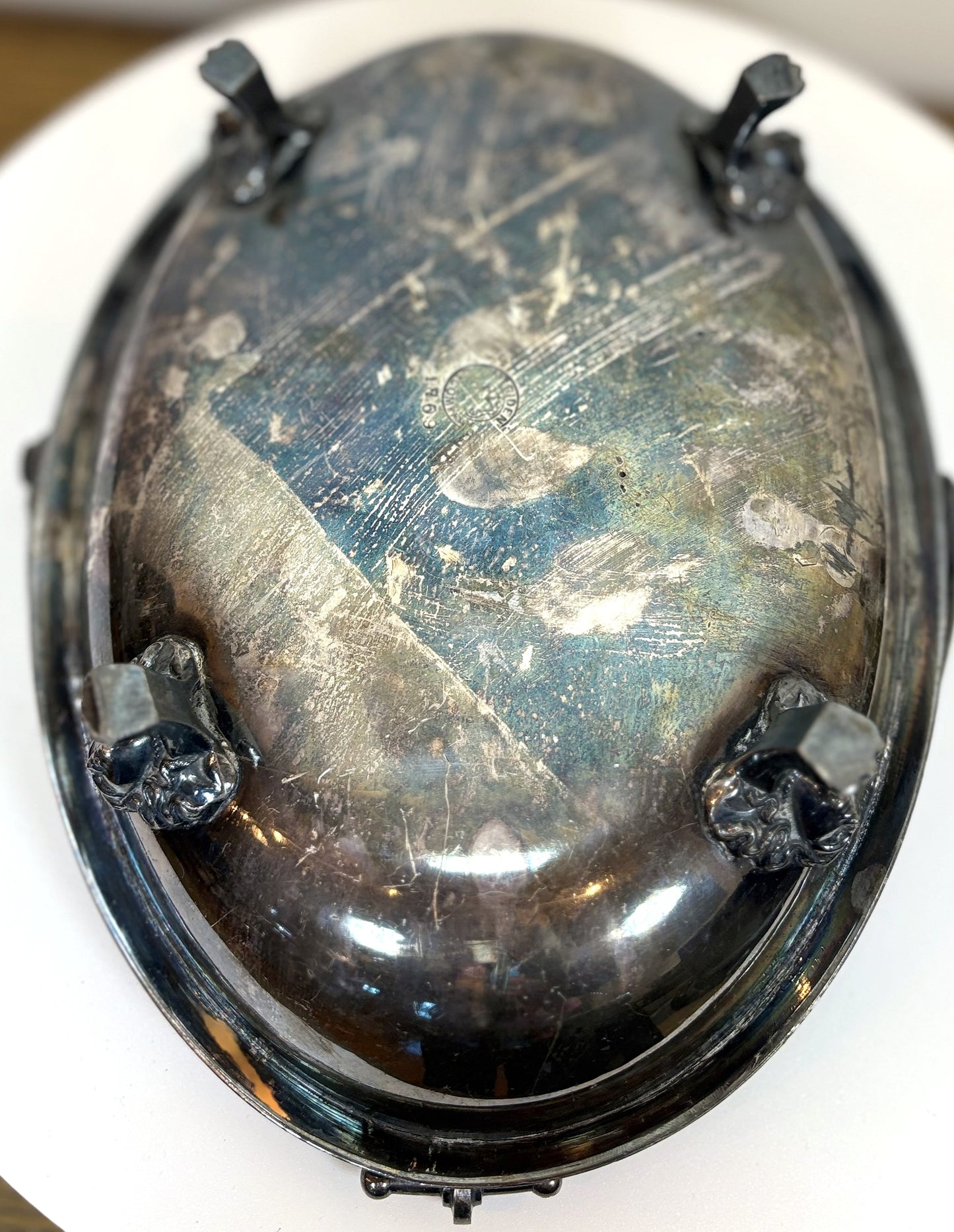 Victorian Silver-Plated Brides Basket with Handle, Meriden Britannia Co. - Antique Meriden Britannia Co Bridal Basket Model#1769 - Meriden B Bride Basket Ornate Footing