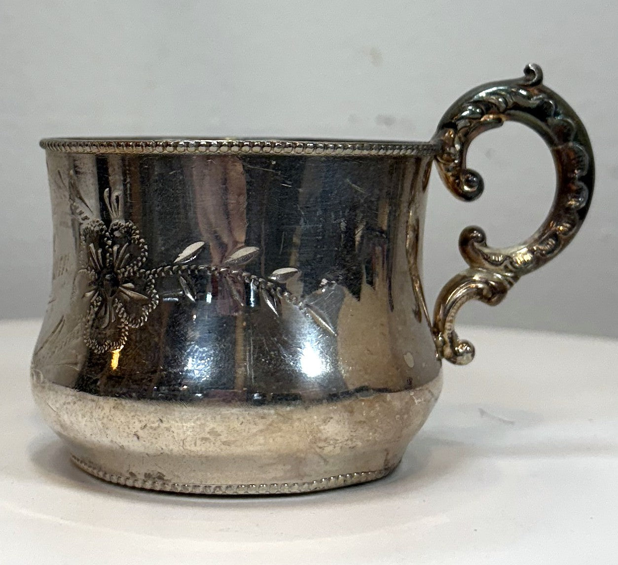 Quadruple Plate Christening Cup Customized "William" Engraving Model #302 - Antique Superior Silver Co. Quadruple Plate Cup