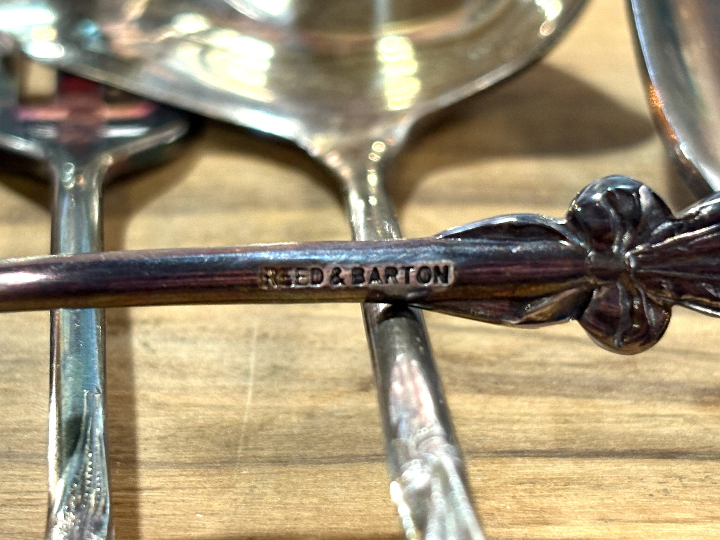 Reed & Barton 5pc Hors d'Oeuvre Set, Formal Dining - Antique 1970s Sterling Reed and Barton Harlequin Rose Condiment Five Piece Set