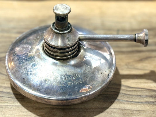 Antique Table Top Miniature Oil Lamp by F.B. Rogers - Vintage Rogers Alcohol Lamps - F.B. Rogers Silver Company Desktop Alcohol Burner