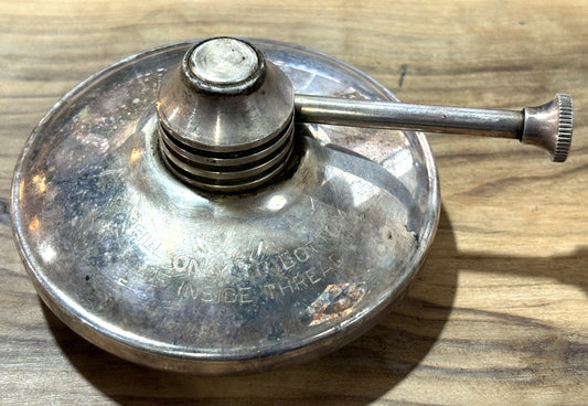 Antique Table Top Miniature Oil Lamp by F.B. Rogers - Vintage Rogers Alcohol Lamps - F.B. Rogers Silver Company Desktop Alcohol Burner