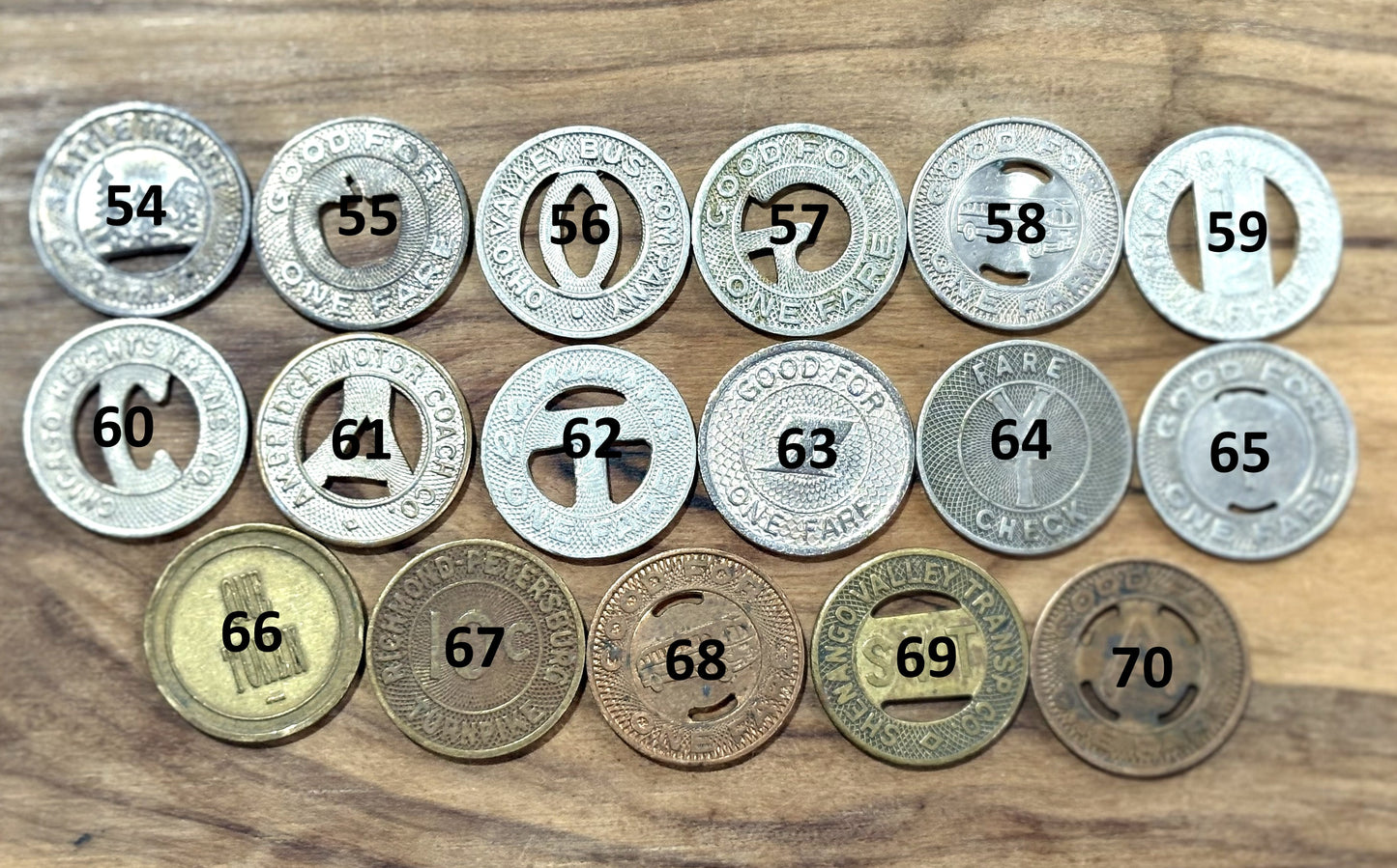 Over 50 Transit Tokens, Pick Your Variant! - Holed Vintage Transit Tokens Pick your Variant!!!