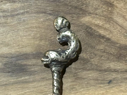 Vintage Set of 6 Small Silver Shell Bowl Spoons - Antique Silverplate Salt Spoons Shell Bowl Twisted Handle