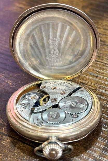 Antique Waltham 10k Gold Filled Pocket Watch Custom Engraved "1938, W.D.G" - Stunning Vintage Pocket Watch 10k Gold Filled by Waltham