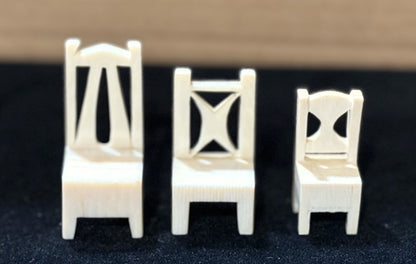 Antique Handmade 17pc Dollhouse Furniture and Accessories Made From Bone - Vintage Bone Dollhouse Furniture Seventeen Piece Set, One of a Kind!