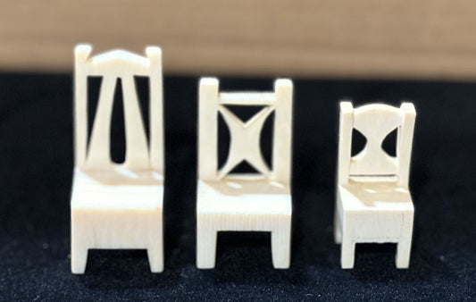 Antique Handmade 17pc Dollhouse Furniture and Accessories Made From Bone - Vintage Bone Dollhouse Furniture Seventeen Piece Set, One of a Kind!