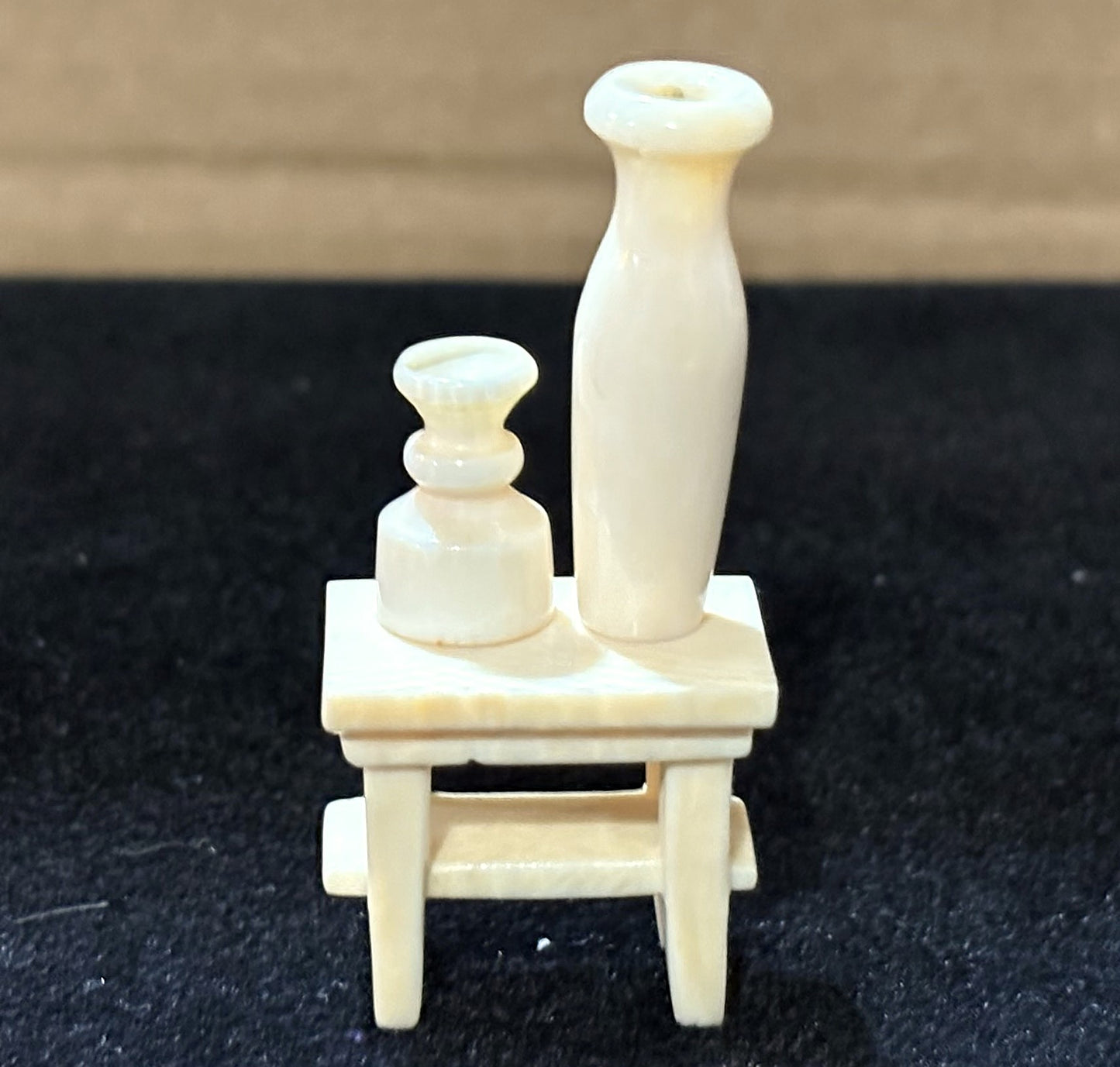 Antique Handmade 17pc Dollhouse Furniture and Accessories Made From Bone - Vintage Bone Dollhouse Furniture Seventeen Piece Set, One of a Kind!