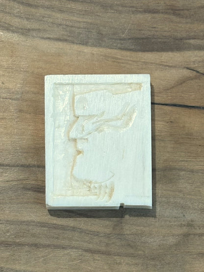 Antique One-of-a-kind Homemade Old Man of the Mountain Bone Carved Souvenir - New Hampshire Old Man of the Mountain Bone Carved Keepsake