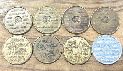 Antique Sobriety Medallions - Vintage Pick Your Variant Alcoholics Anonymous Medal