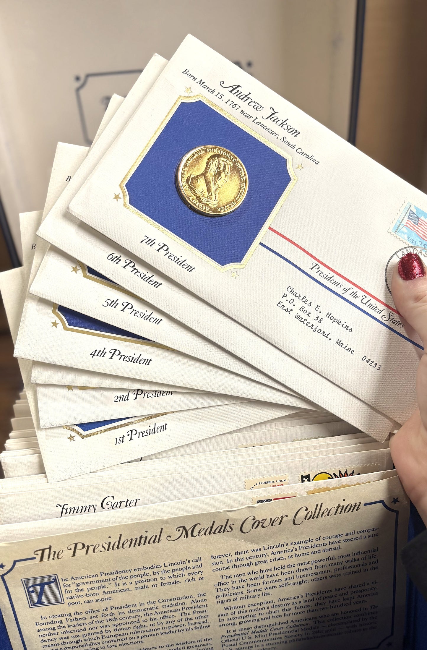 The Presidential Medals Cover Collection 1-40 24k Gold Electroplated Set - Postal Commemorative Society 40 Presidential 24k Gold Electroplated Set