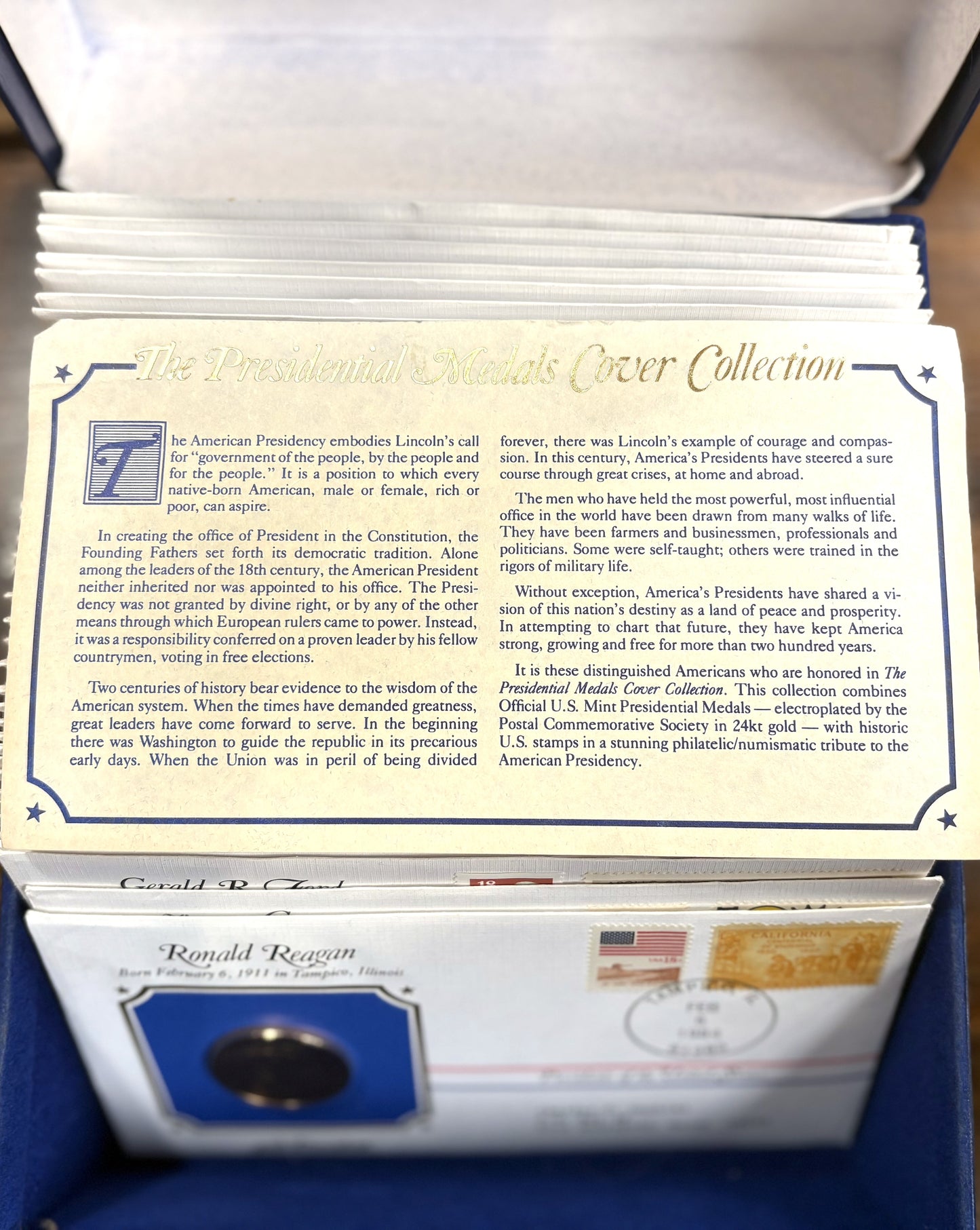 The Presidential Medals Cover Collection 1-40 24k Gold Electroplated Set - Postal Commemorative Society 40 Presidential 24k Gold Electroplated Set