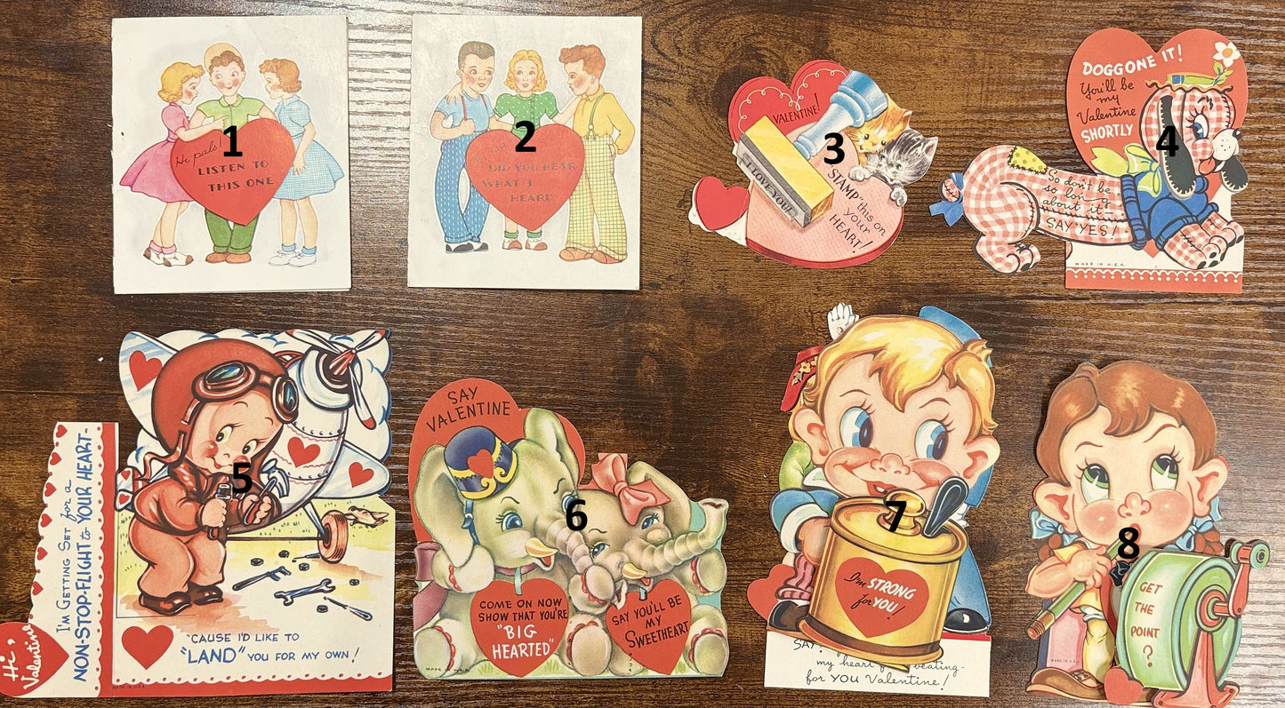 Vintage 1940s A-Meri-Card Valentines Cards - Antique Adorable A-Meri-Card Valentines Gifts