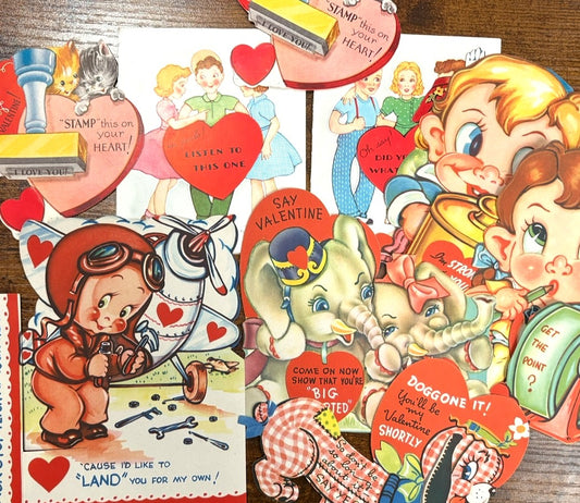 Vintage 1940s A-Meri-Card Valentines Cards - Antique Adorable A-Meri-Card Valentines Gifts