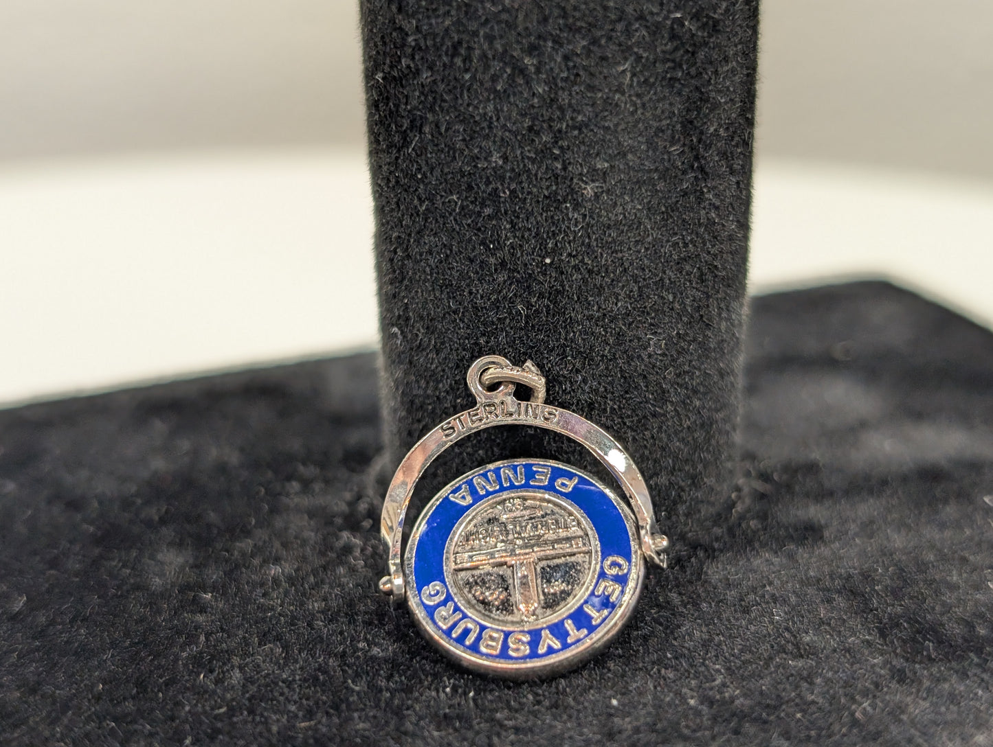 Sterling Silver Eternal Light Peace Memorial Spinner Pendant - Stamped and Tested Sterling Silver - Gettysburg Pennsylvania Spinner Pendant