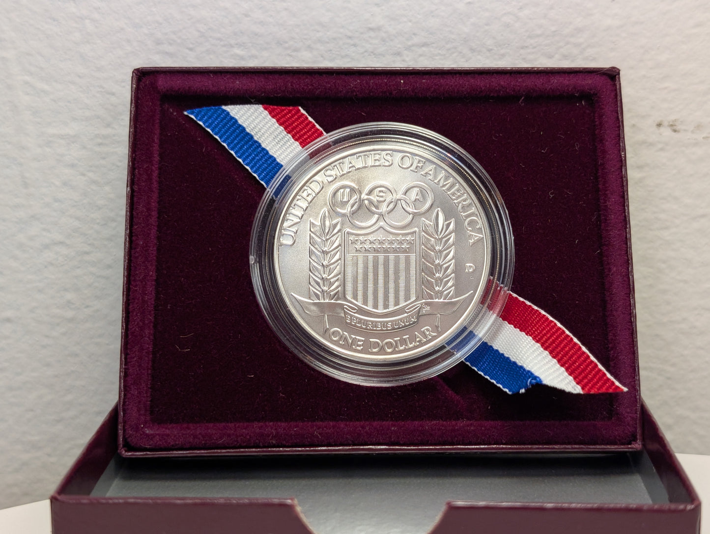 1992-D UNC Commemorative SILVER Dollar U.S. Olympic Baseball Coin Uncirculated With Box and COA