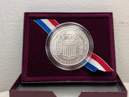1992-D UNC Commemorative SILVER Dollar U.S. Olympic Baseball Coin Uncirculated With Box and COA