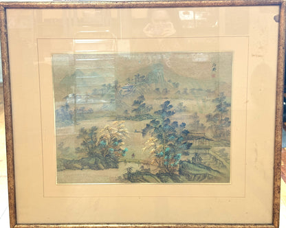 South Of The Yangtze River Catalda Fine Arts Framed Original Piece - Chinese Landscape Silk Painting Yangtze River