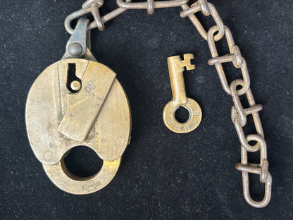1918 Working Boston Maine B&M Railroad Brass Switch Key and lock