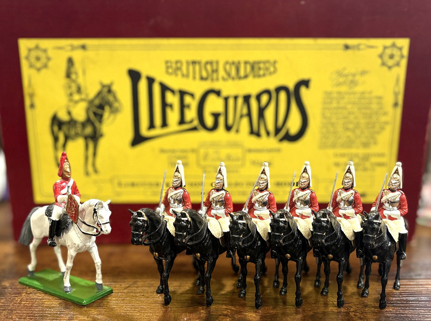 No. 5184 Vintage Limited Edition Mounted Lifeguards Toy Soldiers 6pc + Trumpeter Soldier -Antique British Soldier Lifeguards Limited Edition 7pc Lot