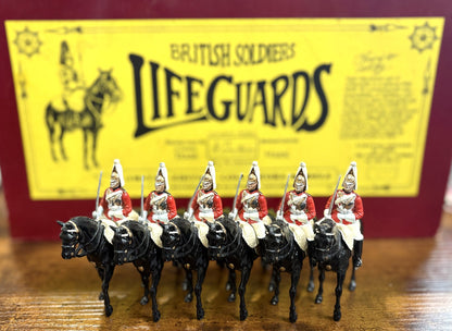 No. 5184 Vintage Limited Edition Mounted Lifeguards Toy Soldiers 6pc + Trumpeter Soldier -Antique British Soldier Lifeguards Limited Edition 7pc Lot