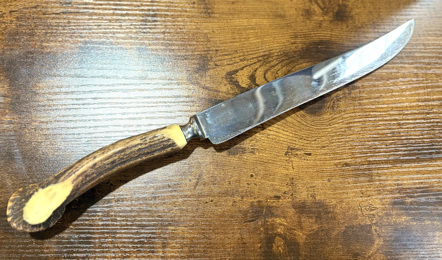 Vintage Three-Piece Rickards Sheffield Carving Set With Staghorn Handles - Vintage Richards of Sheffield England 3-Piece Carving Set