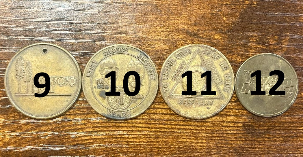 Antique Sobriety Medallions - Vintage Pick Your Variant Alcoholics Anonymous Medal