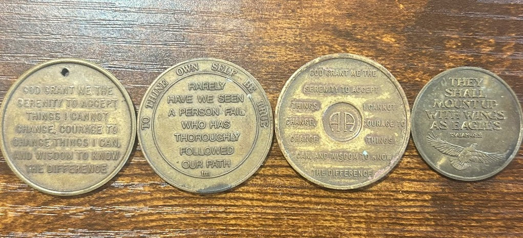 Antique Sobriety Medallions - Vintage Pick Your Variant Alcoholics Anonymous Medal