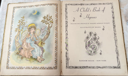 A Child's Book of Hymns 1945 Masha Illustrated Vintage Hardcover Book - Masha 1945 A Child's Book of Hymns Vintage Religious Book Gift