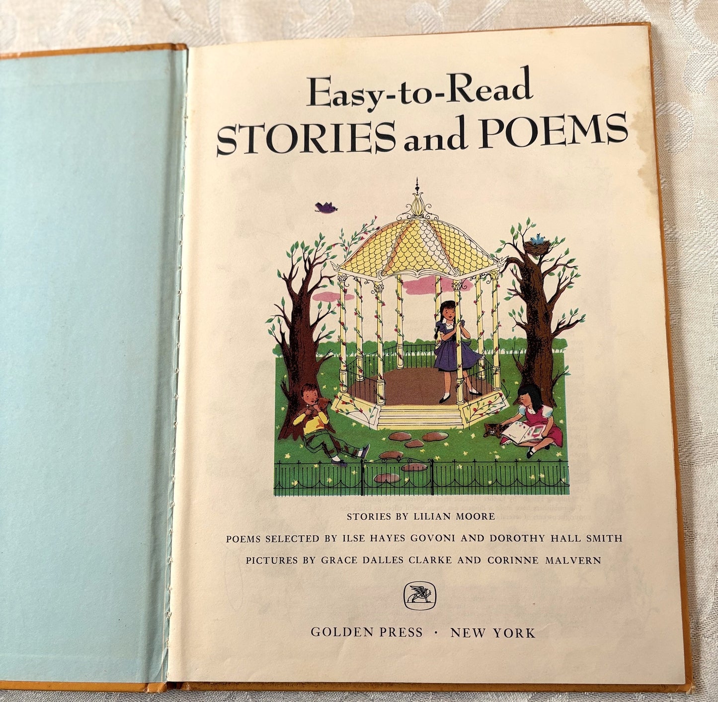 Vintage Children's Poetry Stories 1955 Simon Schuster Big Golden Book - Vintage 1955 "Easy-to-Read Stories and Poems" A Big Golden Book