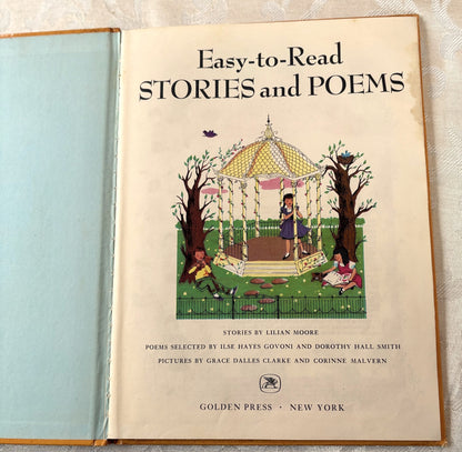 Vintage Children's Poetry Stories 1955 Simon Schuster Big Golden Book - Vintage 1955 "Easy-to-Read Stories and Poems" A Big Golden Book