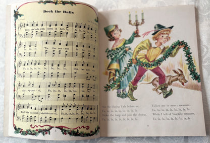 Vintage 1946 Christmas Carols Hardcover Children's Book Music - Christmas Carols Little Golden Book 1946 #26 Vintage