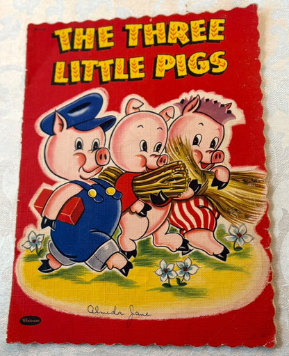 Vintage 1951 The Three Little Pigs Children's Book Whitman Publishing - Collectible Whitman Tell-A-Tale Book The Three Little Pigs