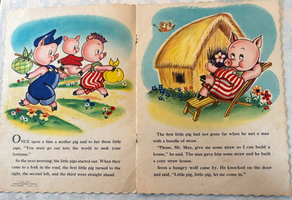 Vintage 1951 The Three Little Pigs Children's Book Whitman Publishing - Collectible Whitman Tell-A-Tale Book The Three Little Pigs