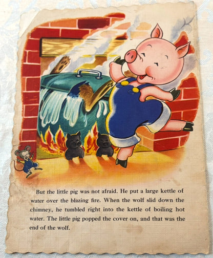 Vintage 1951 The Three Little Pigs Children's Book Whitman Publishing - Collectible Whitman Tell-A-Tale Book The Three Little Pigs
