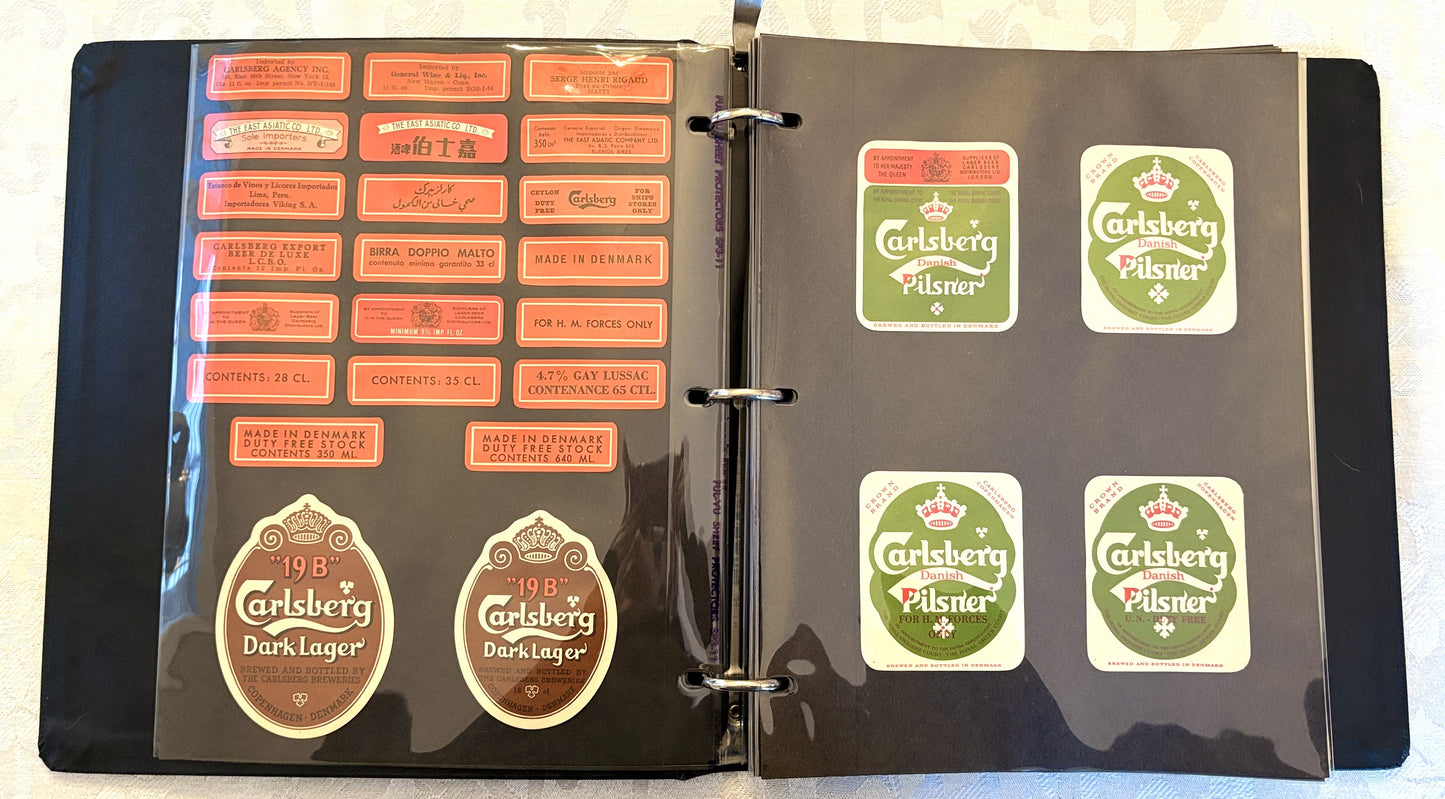 Bulk Set of 200+ Carlsberg Beer Labels Assorted Brews Mixed Designs - Carlsberg Brewery Ephemera 200+ Label Stickers Bar Decor