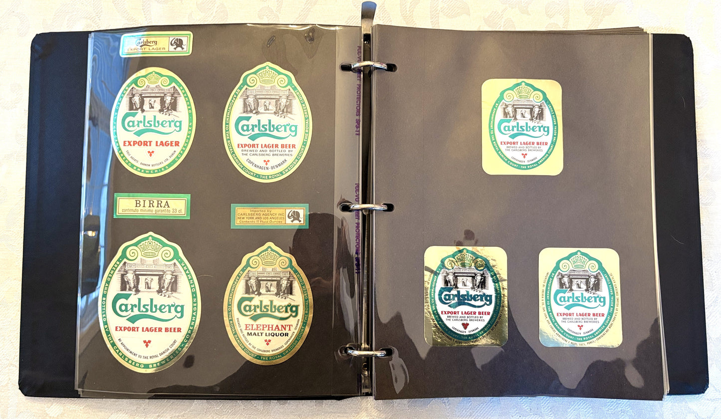 Bulk Set of 200+ Carlsberg Beer Labels Assorted Brews Mixed Designs - Carlsberg Brewery Ephemera 200+ Label Stickers Bar Decor