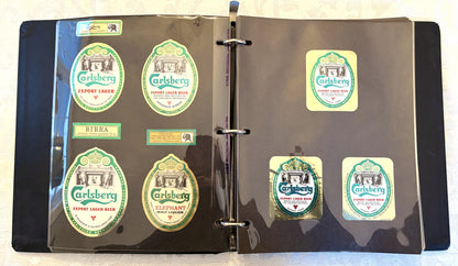 Bulk Set of 200+ Carlsberg Beer Labels Assorted Brews Mixed Designs - Carlsberg Brewery Ephemera 200+ Label Stickers Bar Decor