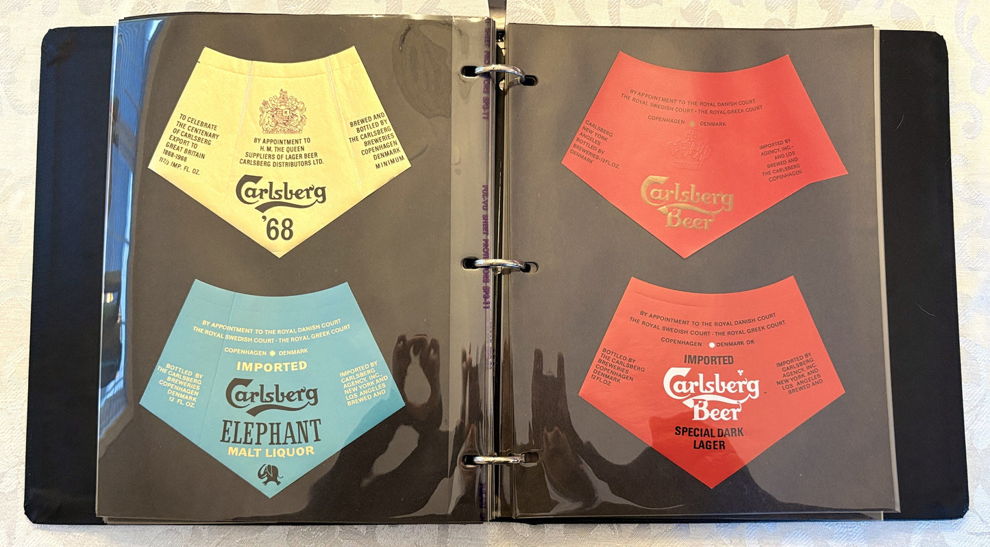 Bulk Set of 200+ Carlsberg Beer Labels Assorted Brews Mixed Designs - Carlsberg Brewery Ephemera 200+ Label Stickers Bar Decor