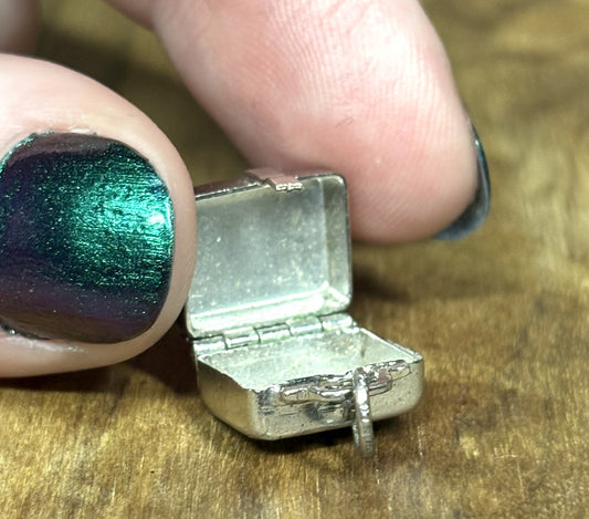 Vintage 925 Sterling Silver Travel Luggage Charm - Sterling Silver Suitcase Charm Travel Jewelry Gift