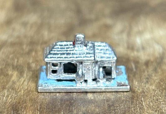 925 Sterling Silver Cottage Home Charm - Sterling Silver House Pendant Blue Enamel Base