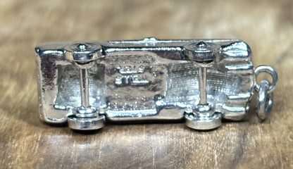 Vintage Wells Sterling Silver Mustang Convertible Car Charm - Collectible Wells 925 Silver Convertible with Moving Wheels
