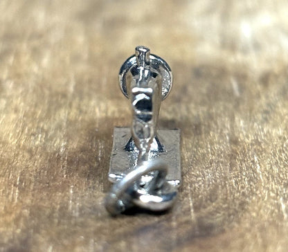 Sterling Silver Antique Style Sewing Machine Charm - Miniature Sterling Silver Sewing Machine Pendant