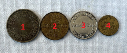 Pocket History: 4 Unique Vintage Tokens Select Your Piece - Pick Your Vintage Collectible Locker Token Variant