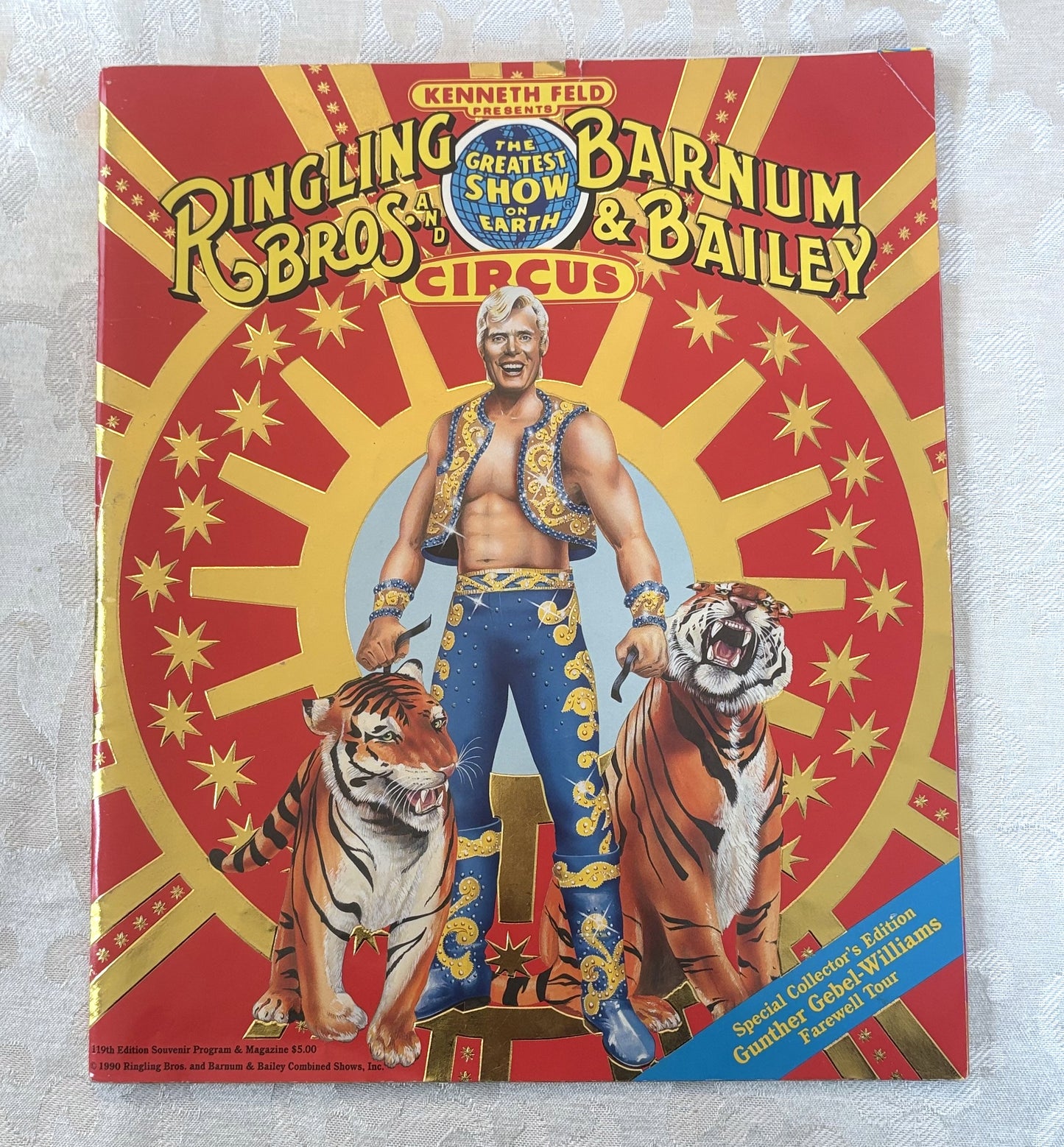 Vintage 1989 Ringling Bros Barnum & Bailey 119th Edition Circus Program Magazine - Gunther Gebel-Williams Farewell Tour Souvenir Program Ringling Bros 1990