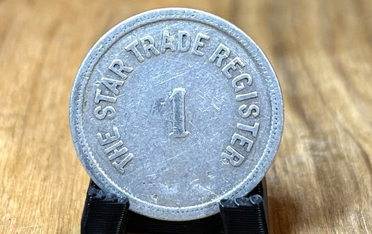 The Star Trade Register" Merchant Aluminum Token - The Star Register 1 Cigar Token Montpelier, VT