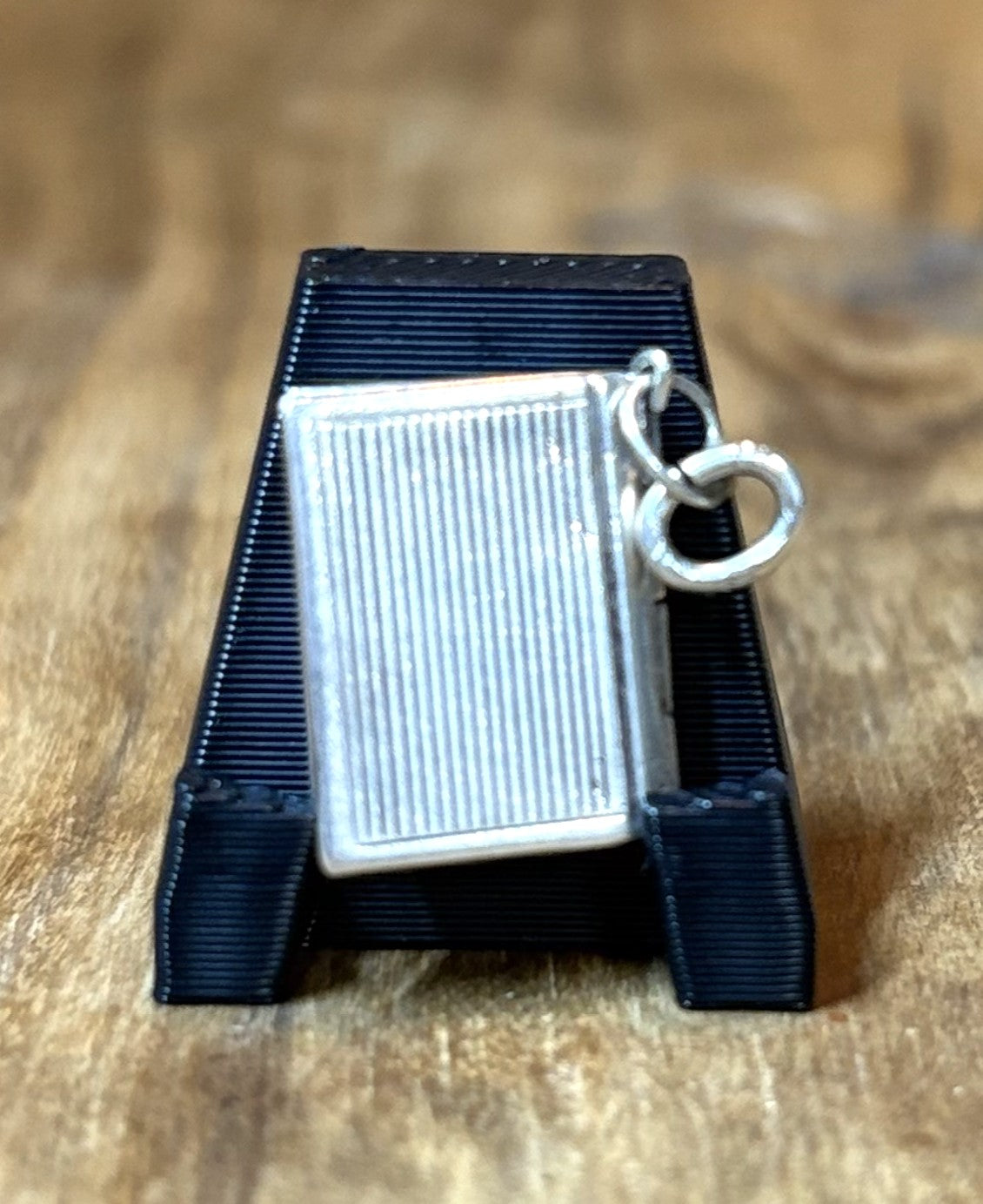 Antique Sterling Silver Miniature "Opening Book" Locket Charm - Vintage Mechanical Book Charm for Bracelet Engraved Silver Locket