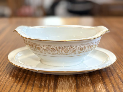 Massive Vintage Noritake Fine China Dinnerware Set 137 Pieces Raphael Pattern - Noritake Japan Fine China 130+ Pc Set: Viscount, Gold Green Scroll