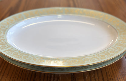 Massive Vintage Noritake Fine China Dinnerware Set 137 Pieces Raphael Pattern - Noritake Japan Fine China 130+ Pc Set: Viscount, Gold Green Scroll